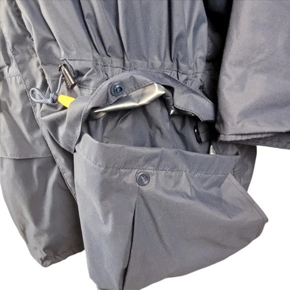 AQUASCUTUM Windbreaker Jacket Hoodie Zip Up Drawstring Waist Sz L Blue & Yellow - Picture 8 of 12